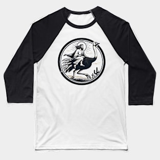 Jesus Riding A Ostrich Baseball T-Shirt